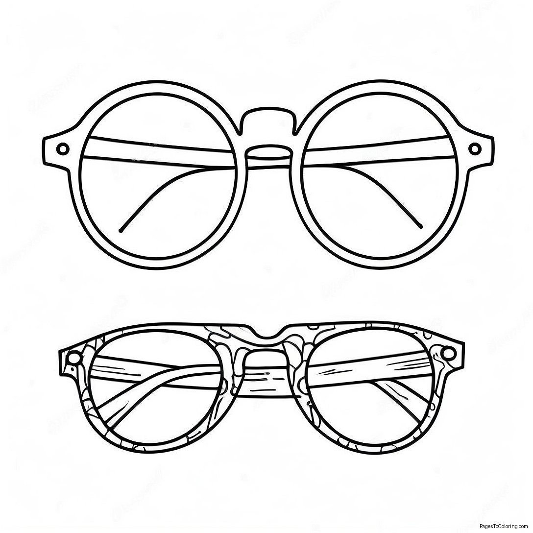 Vintage Sunglasses Hipster Coloring Page 32843 26458