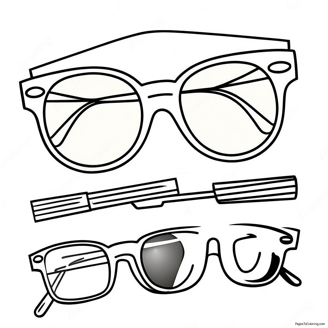 Vintage Sunglasses Hipster Coloring Page 32843 26459