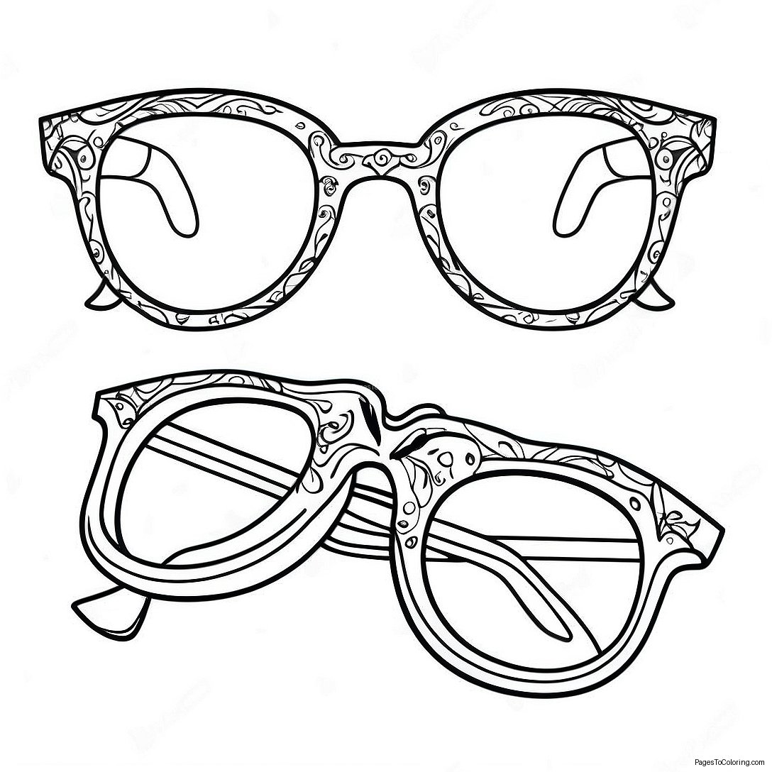 Vintage Sunglasses Hipster Coloring Page 32843 26460