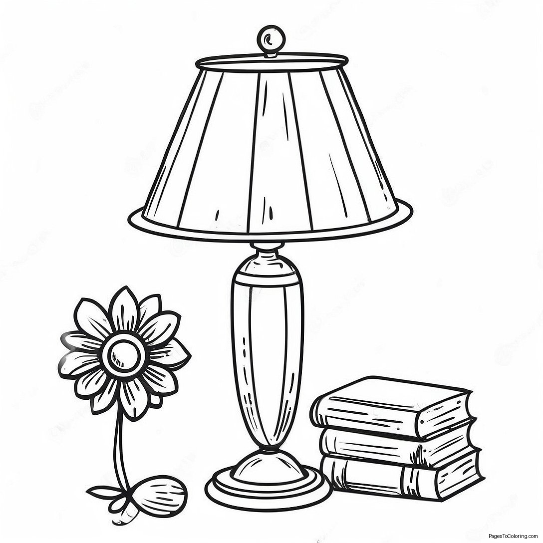 Vintage Table Lamp Coloring Page 46703 37430