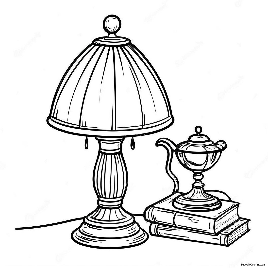 Vintage Table Lamp Coloring Page 46703 37432