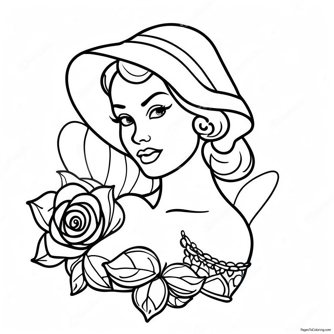 Vintage Tattoo Pin Up Style Coloring Page 28404 22920