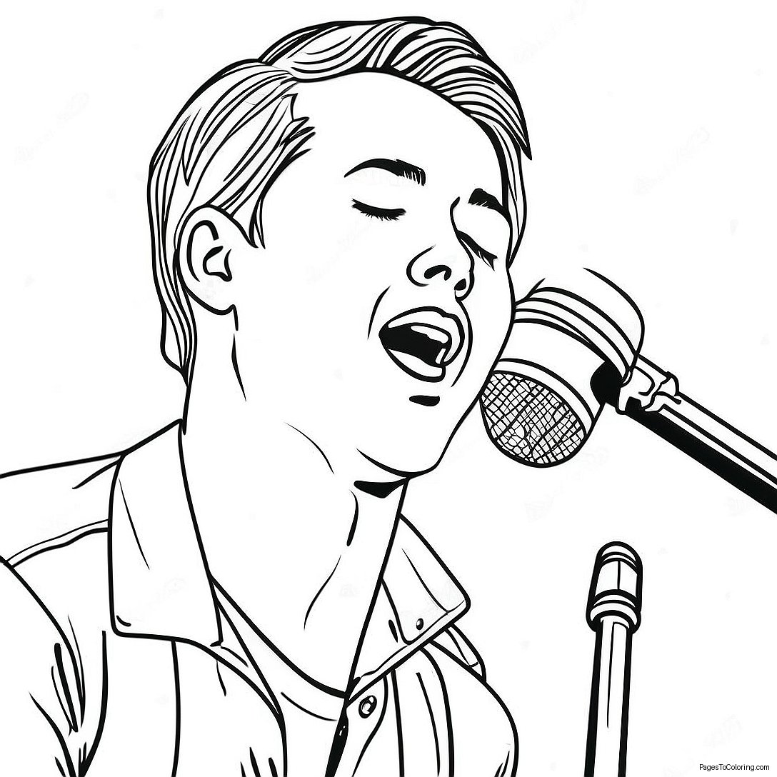 Zach Bryan Singing On Stage Coloring Page 41533 33325