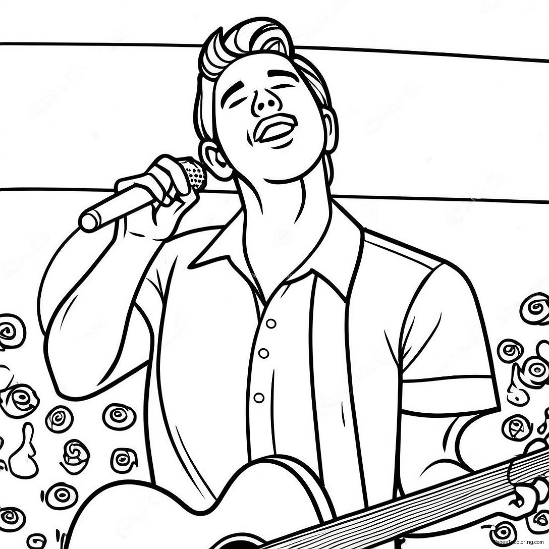 Zach Bryan Singing On Stage Coloring Page 41533 33328