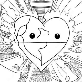 Broken Heart Coloring Pages