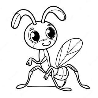 Cute Cartoon Ant Coloring Page 10042-8349