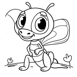 Cute Cartoon Ant Coloring Page 10042-8350