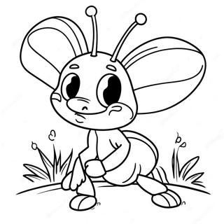 Cute Cartoon Ant Coloring Page 10042-8352