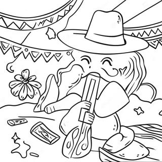 Vibrant Mexican Fiesta Coloring Page 10072-8370