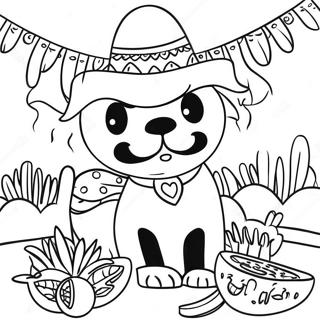 Vibrant Mexican Fiesta Coloring Page 10072-8371