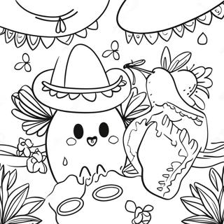 Vibrant Mexican Fiesta Coloring Page 10072-8372