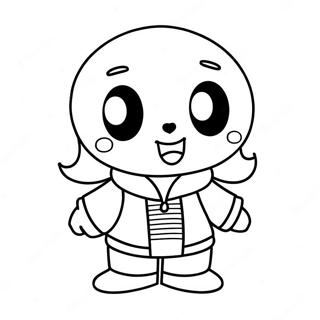 Cute Sans Character Coloring Page 10082-8384