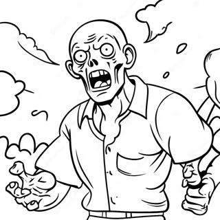 Zombie Characters In Action Coloring Page 10102-8394