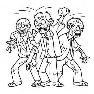 Zombie Characters In Action Coloring Page 10102-8395