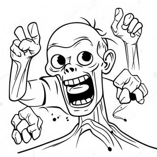 Zombie Characters In Action Coloring Page 10102-8396