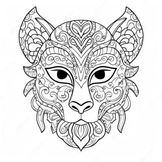 Colorful Animal Mask Coloring Page 10122-8414