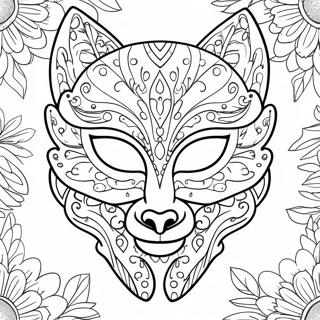 Colorful Animal Mask Coloring Page 10122-8415