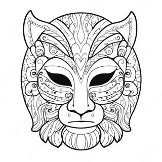 Colorful Animal Mask Coloring Page 10122-8416