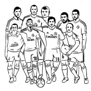 Real Madrid Players In Action Coloring Page 10182-8461