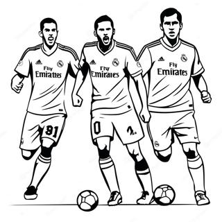 Real Madrid Players In Action Coloring Page 10182-8464