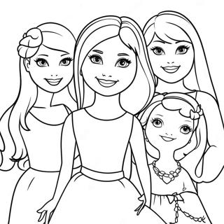 Barbie And Friends Coloring Page 10201-8474