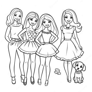 Barbie And Friends Coloring Page 10201-8475