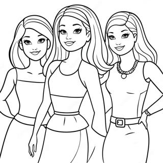 Barbie And Friends Coloring Page 10201-8476