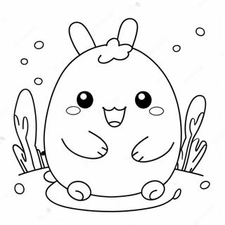 Cute Molang With Bunny Coloring Page 10222-8494