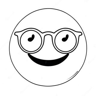 Happy Smiley Face With Sunglasses Coloring Page 1022-865