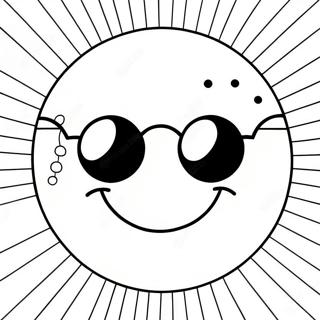 Happy Smiley Face With Sunglasses Coloring Page 1022-866