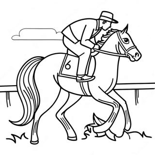 Kentucky Derby Horse Racing Coloring Page 10261-8523