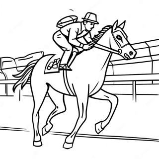 Kentucky Derby Horse Racing Coloring Page 10261-8524