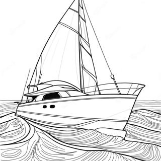 Yacht On The Water Coloring Page 10272-8534