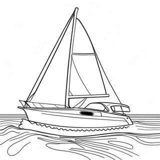 Yacht On The Water Coloring Page 10272-8536