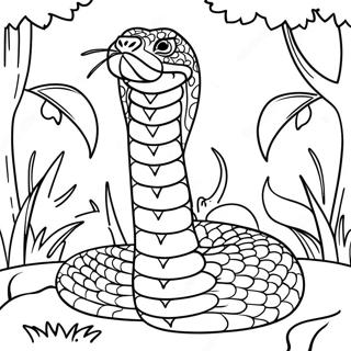 Majestic King Cobra In Jungle Coloring Page 10282-8541