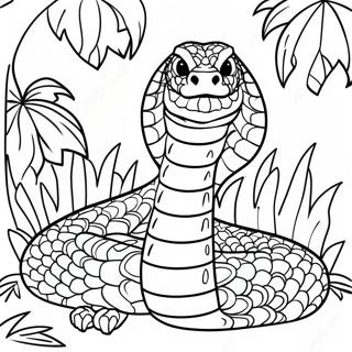 Majestic King Cobra In Jungle Coloring Page 10282-8542