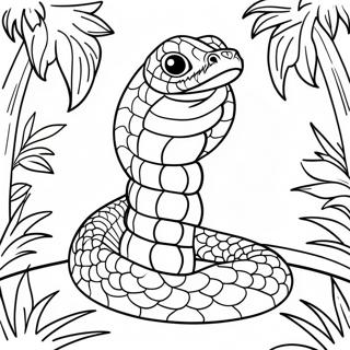 Majestic King Cobra In Jungle Coloring Page 10282-8544