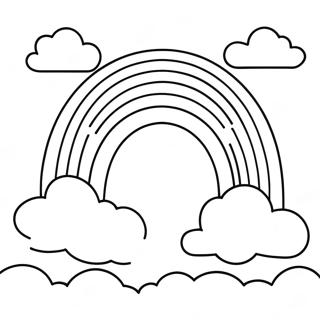 Colorful Rainbow With Clouds Coloring Page 102-81