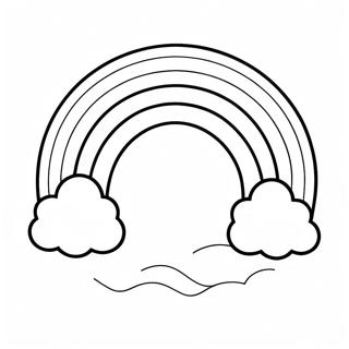 Colorful Rainbow With Clouds Coloring Page 102-82