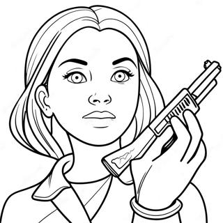 Shelly With Her Shotgun Coloring Page 1032-814