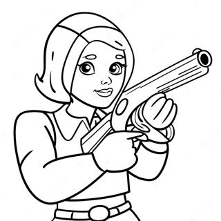 Shelly With Her Shotgun Coloring Page 1032-815