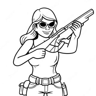 Shelly With Her Shotgun Coloring Page 1032-816