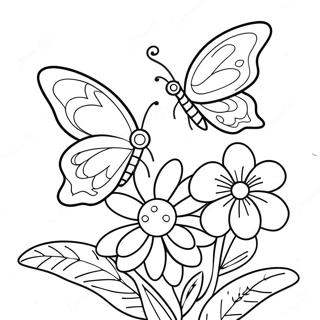 Flower Butterfly Coloring Page 10351-8598