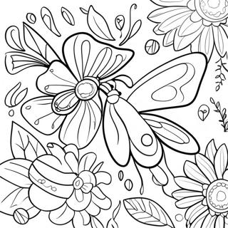 Flower Butterfly Coloring Page 10351-8599