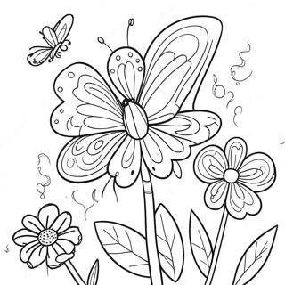 Flower Butterfly Coloring Page 10351-8600