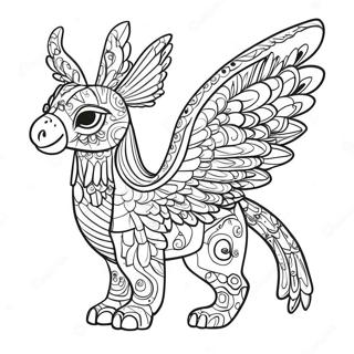 Colorful Alebrije With Wings Coloring Page 10362-8605