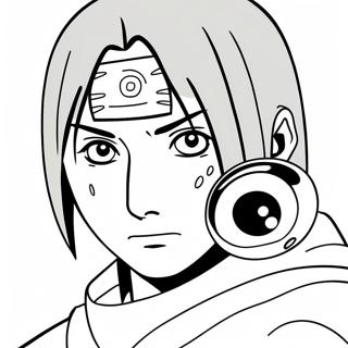 Itachi With Sharingan Coloring Page 10372-8616