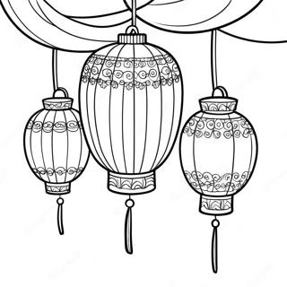 Chinese Lanterns Coloring Page 10392-8638