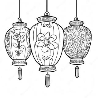 Chinese Lanterns Coloring Page 10392-8640