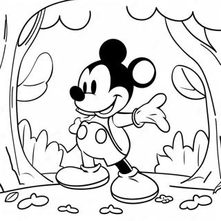 Colorful Mickey Mouse In Autumn Coloring Page 10402-8633